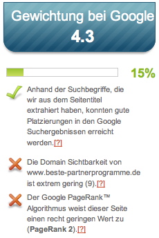 Seitwert.de - Google Faktoren